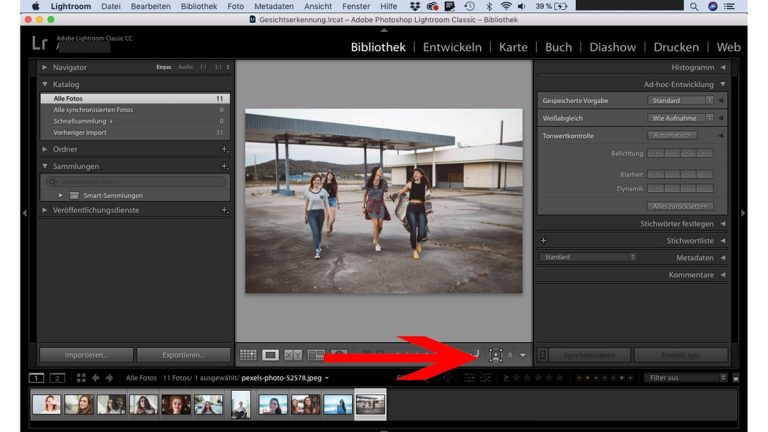 Lightroom-Gesichtserkennung: Lupe nutzen