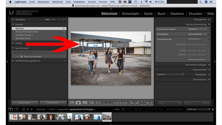 Lightroom-Gesichtserkennung: Lupe anwenden