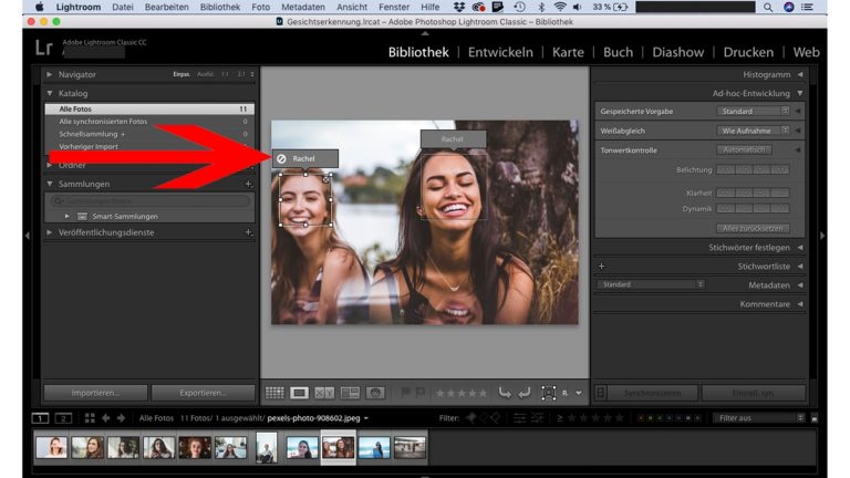 Lightroom-Gesichtserkennung: Namen ändern