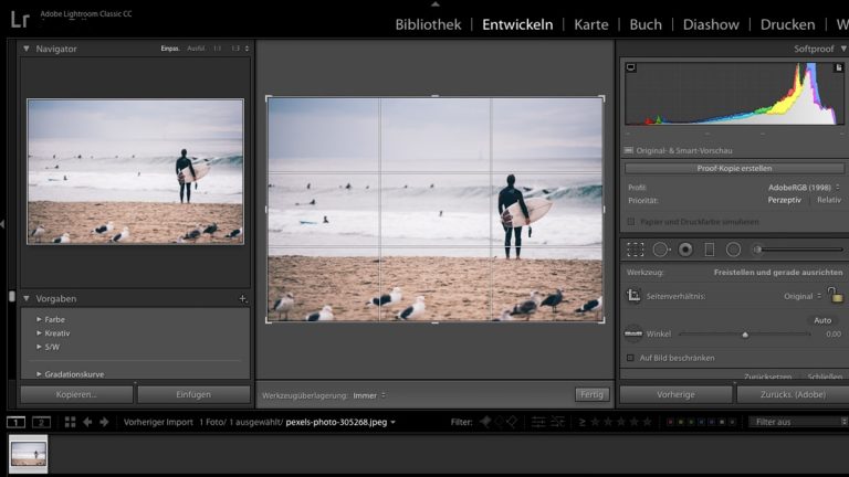 Lightroom Shortcuts: Bild zuschneiden Fotos in Lightroom zuschneiden