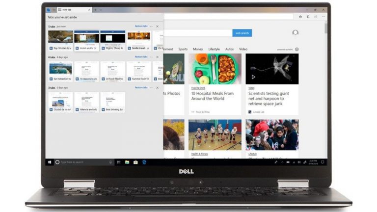Laptop mit offenem Edge-Browser auf dem Display