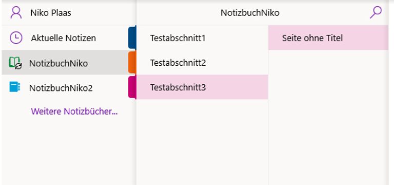 OneNote-Seite neue Abschnitte und Umbenennung OneNote-Seite neue Abschnitte und Umbenennung