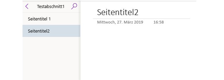 OneNote-Fenster Gesamtüberblick mit neuen Seiten OneNote-Fenster Gesamtüberblick mit neuen Seiten