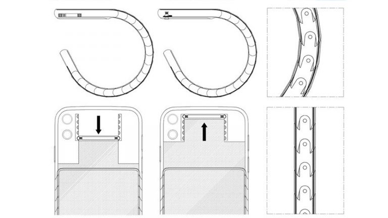 Samsung patentiert Falt-Smartphone mit abnehmbarer Kamera Patent-Skizzen Smartphone als Armband