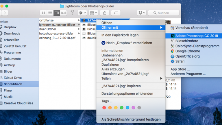 Photoshop öffnet RAW-Dateien zunächst in der Programmerweiterung Camera RAW Photoshop öffnet RAW-Dateien zunächst in der Programmerweiterung Camera RAW