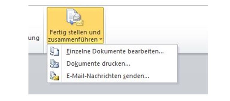 Serienbrief erstellen in Word 2010: Применитьstellen Word-Fenster mit Применить stellen und zusammenführen