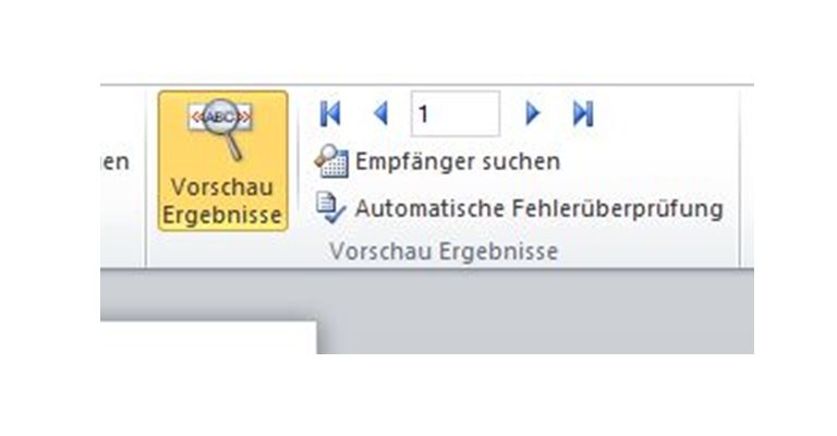 Serienbrief erstellen in Word 2010: Vorschau Word-Fenster mit Vorschau Ergebnisse