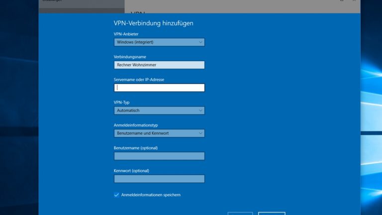 VPN-Verbindung hinzufügen