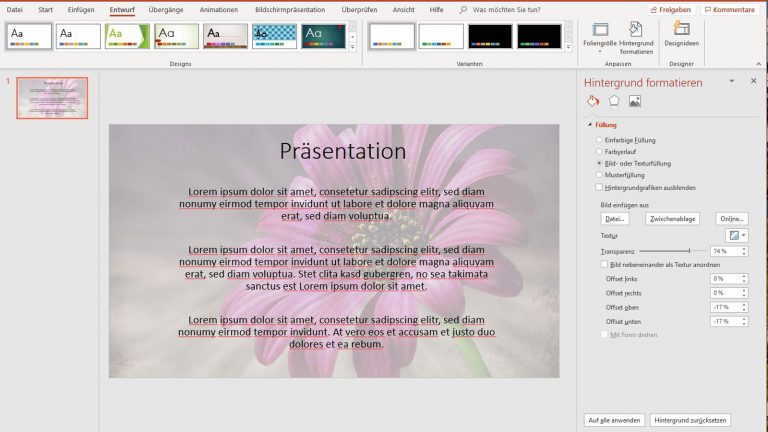 Wasserzeichen in PowerPoint: Bild einfügen PowerPoint Wasserzeichen Bild einfügen