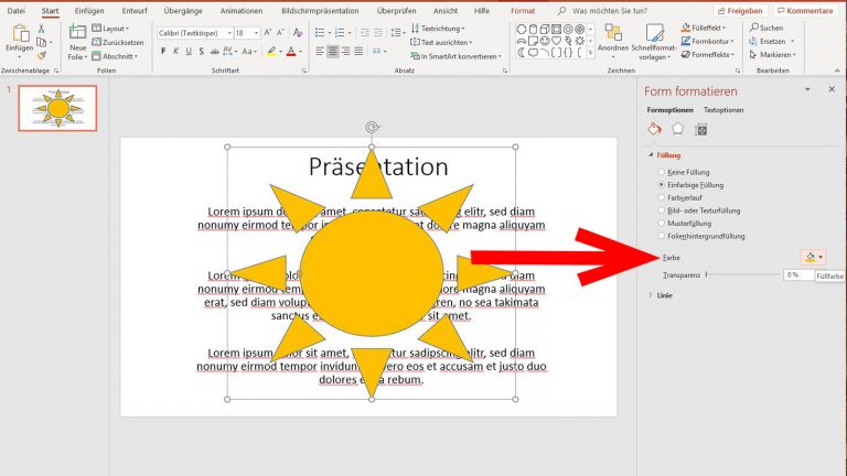 Wasserzeichen in PowerPoint: Grafik Orange PowerPoint Wasserzeichen Farbe der Grafik bearbeiten