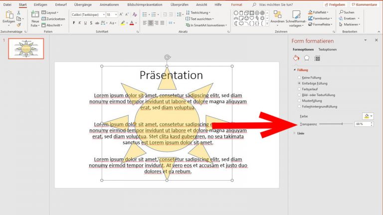 Wasserzeichen in PowerPoint: Grafik Transparenz PowerPoint Wasserzeichen einfügen Grafik transparenter werden lassen