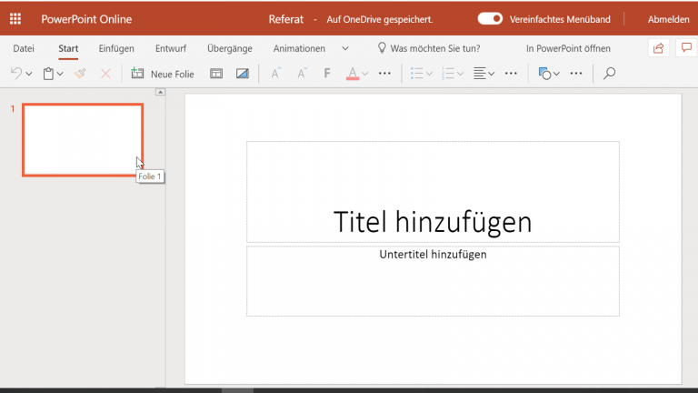 PowerPoint-Online-Präsentation erstellen PowerPoint-Online-Präsentation erstellen