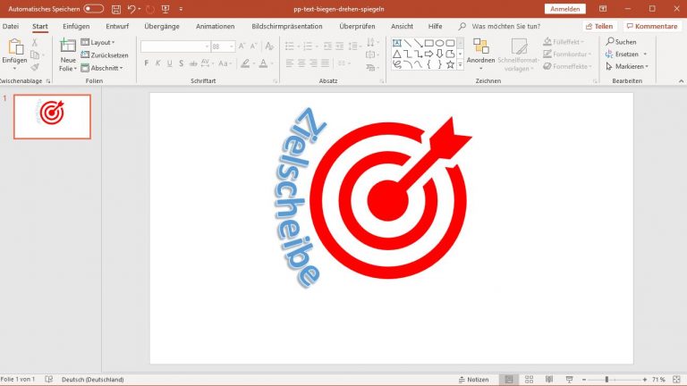 PowerPoint: Textfeld an passende Position verschieben