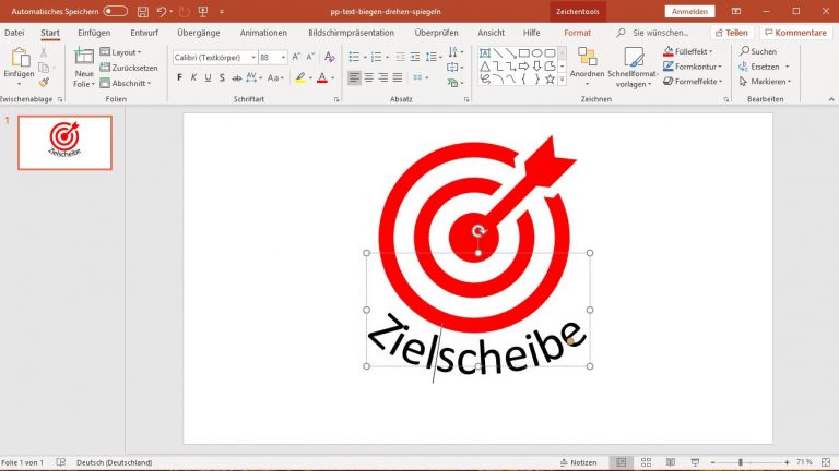 PowerPoint: Textfeld verschieben und so besser an die Grafik anpassen