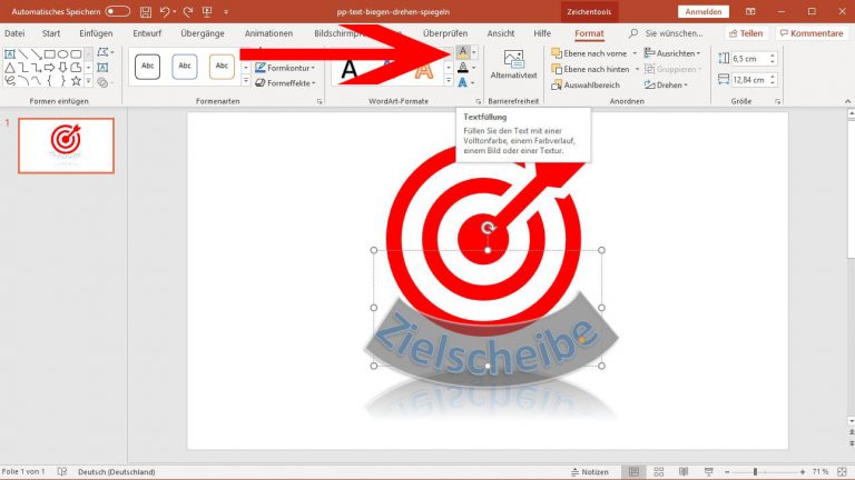 PowerPoint: Textfüllung für die Schrift ändern