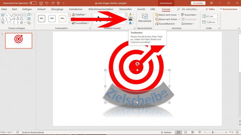 PowerPoint: Textkontur mit wenigen Klicks ändern