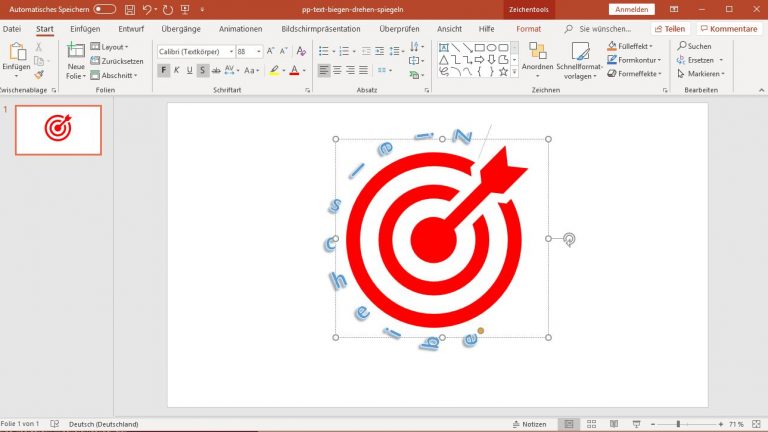PowerPoint: Textfeld verschieben, um es an die Grafik anzufügen