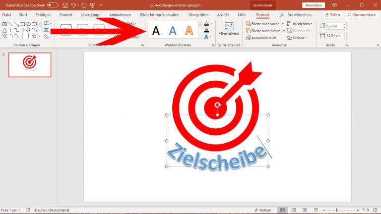 PowerPoint: Text mit WordArt-Formatvorlagen bearbeiten für individuelle Schrift