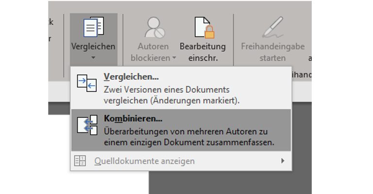 Word-Menüband Kontextmenü Kombinieren Word-Menüband Kontextmenü Kombinieren