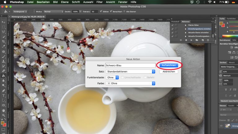 Photoshop Presets - Aktion aufzeichnen Photoshop: Neue Aktion aufzeichnen