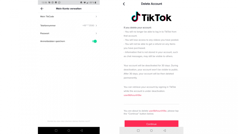 TikTok Account löschen - Delete Account TikTok-Account löschen