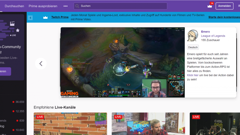 Youtube-Alternativen: Twitch Twitch Streaming-Portal als YouTube-Alternative