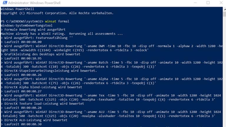 Windows-Leistungsindex mit PowerShell Windows-Leistungsindex mit PowerShell