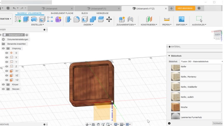 Vorlagen für 3D-Drucker erstellen: So erschaffst du räumliche Objekte 3D-Vorlagen mit Fusion 360: Material