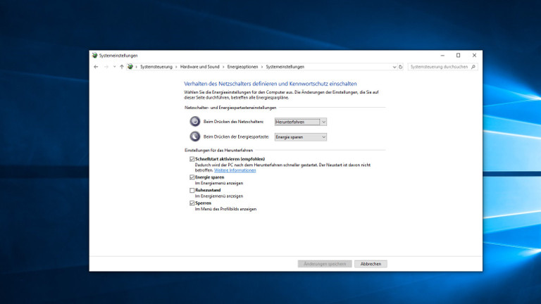 Windows 10 schneller starten lassen – Vor- und Nachteile des Schnellstarts Haken setzen und Schnellstart aktivieren