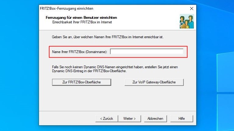 Fritzbox VPN unter Windows 10 einrichten – so klappt der Fernzugriff Fritzbox-Domainnamen eingeben