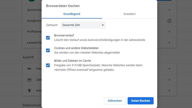 ERR_CONNECTION_RESET: So kannst du den Fehler in Chrome beheben Cache löschen