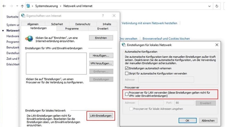 ERR_CONNECTION_RESET: So kannst du den Fehler in Chrome beheben Proxy-Einstellungen ändern