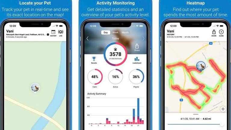 App des Tractive GPS-Trackers für Katzen und Hunde