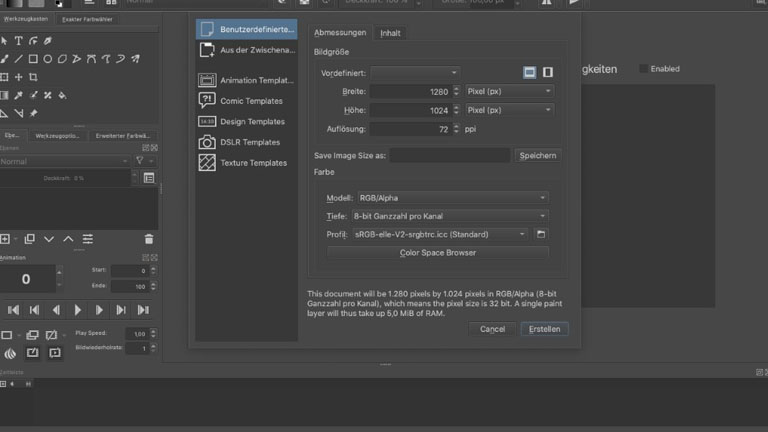 Krita-Animation erstellen: So erweckst du Zeichnungen zum Leben Krita-Animation Projekt erstellen