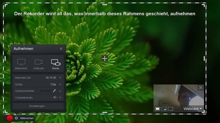 Windows-10-Bildschirm aufnehmen: So geht es Mit Screencast-O-Matic einen Bildausschnitt für die Videoaufnahme auswählen