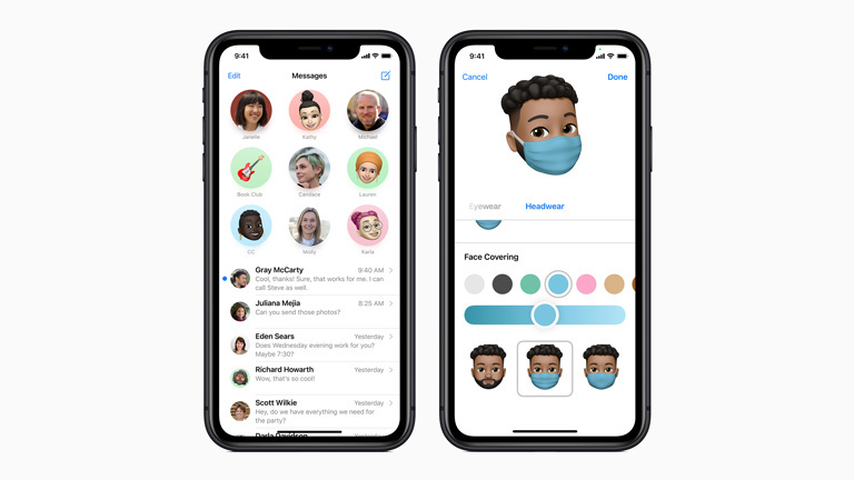 iOS 14: Das ist das neue Betriebssystem für iPhones Zwei Screenshots zeigen die neuen Funktionen von iMessage und neue Memoji-Optionen.