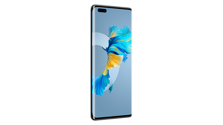 Produktbild der Frontseite des Huawei Mate 40 Pro mit dem über die Ränder laufenden Display.