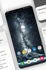 Screenshots vom Update-Vorgang auf einem Samsung Galaxy S8.