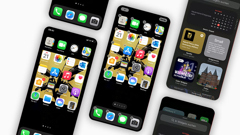 iPhone iOS14 Widgets Mehrere Screenshots rund um die neuen Widgets von Apple.