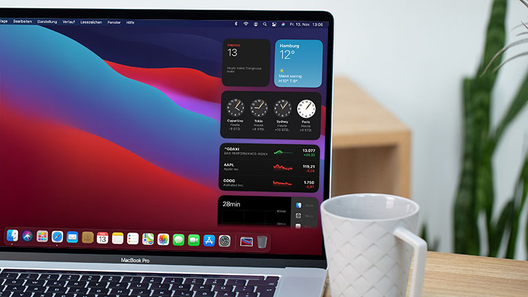 Big Sur Die ausgeklappte Mitteilungszentrale unter macOS Big Sur.