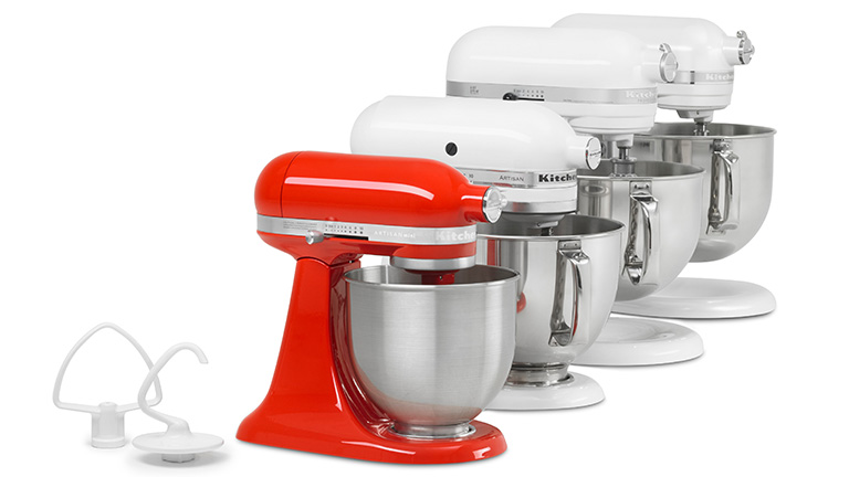 KitchenAid Vier aktuelle KitchenAid-Modelle in einem Bild.