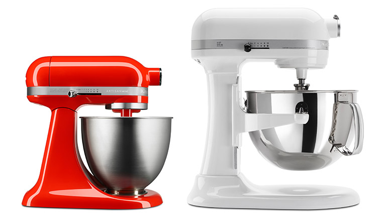 KitchenAid Eine Artisan Mini und eine Heavy Duty im direkten Größenvergleich.