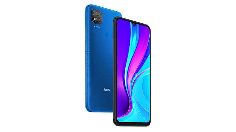 Xiaomi Redmi 9C Das Redmi 9C in Blau von vorne und hinten.