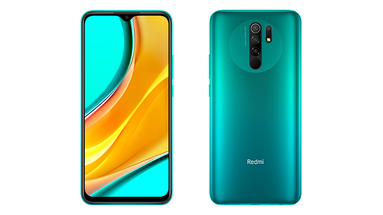 Xiaomi Redmi 9 Das Xiaomi Redmi 9 in Grün von vorne und hinten.