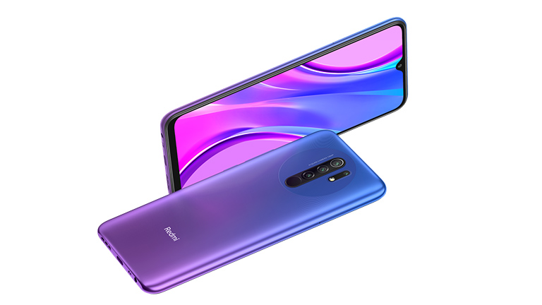 Xiaomi Redmi 9 Das Xiaomi Redmi 9 in Violett von vorne und hinten.