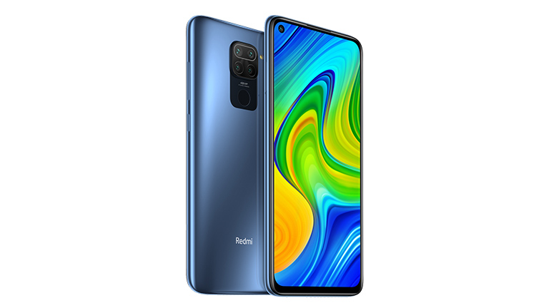 Xiaomi Redmi Note 9 Das Xiaomi Note 9 in Grau von vorne und hinten.