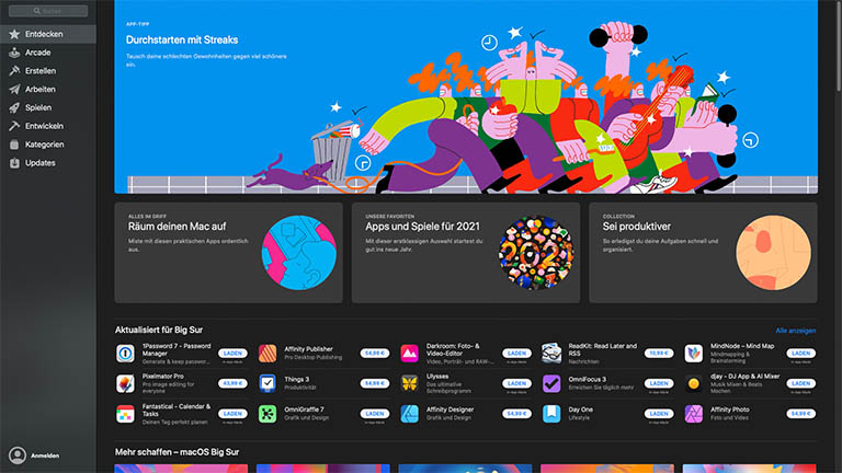 Apple-ID erstellen Ein Screenshot der Account-Erstellung im App Store.