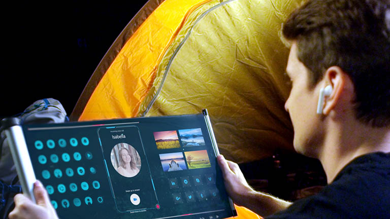 TCL Printed OLED Scrolling Display 3D-Konzept eines rollbaren Displays in 17 Zoll von TCL.