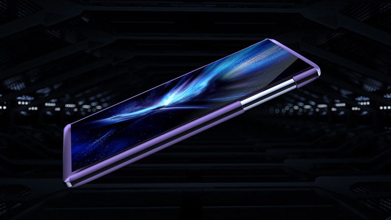 TCL Rollable Display Ein 3D-Konzept eines TCL-Smartphones mit einem rollbaren Display.