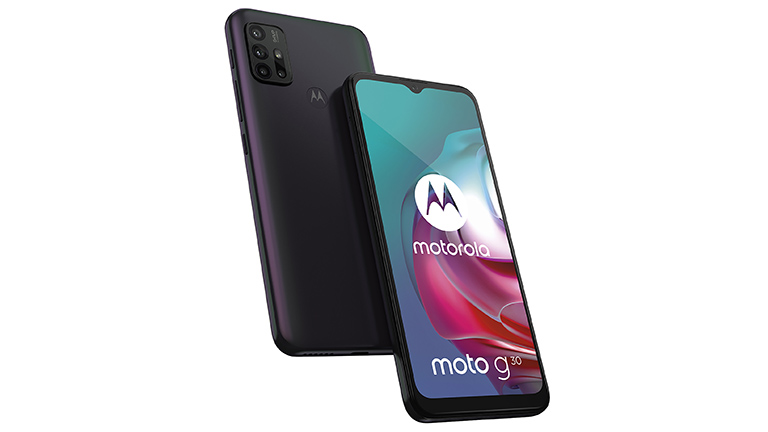 Motorola Moto G30 Das Moto G30 von vorne und hinten.